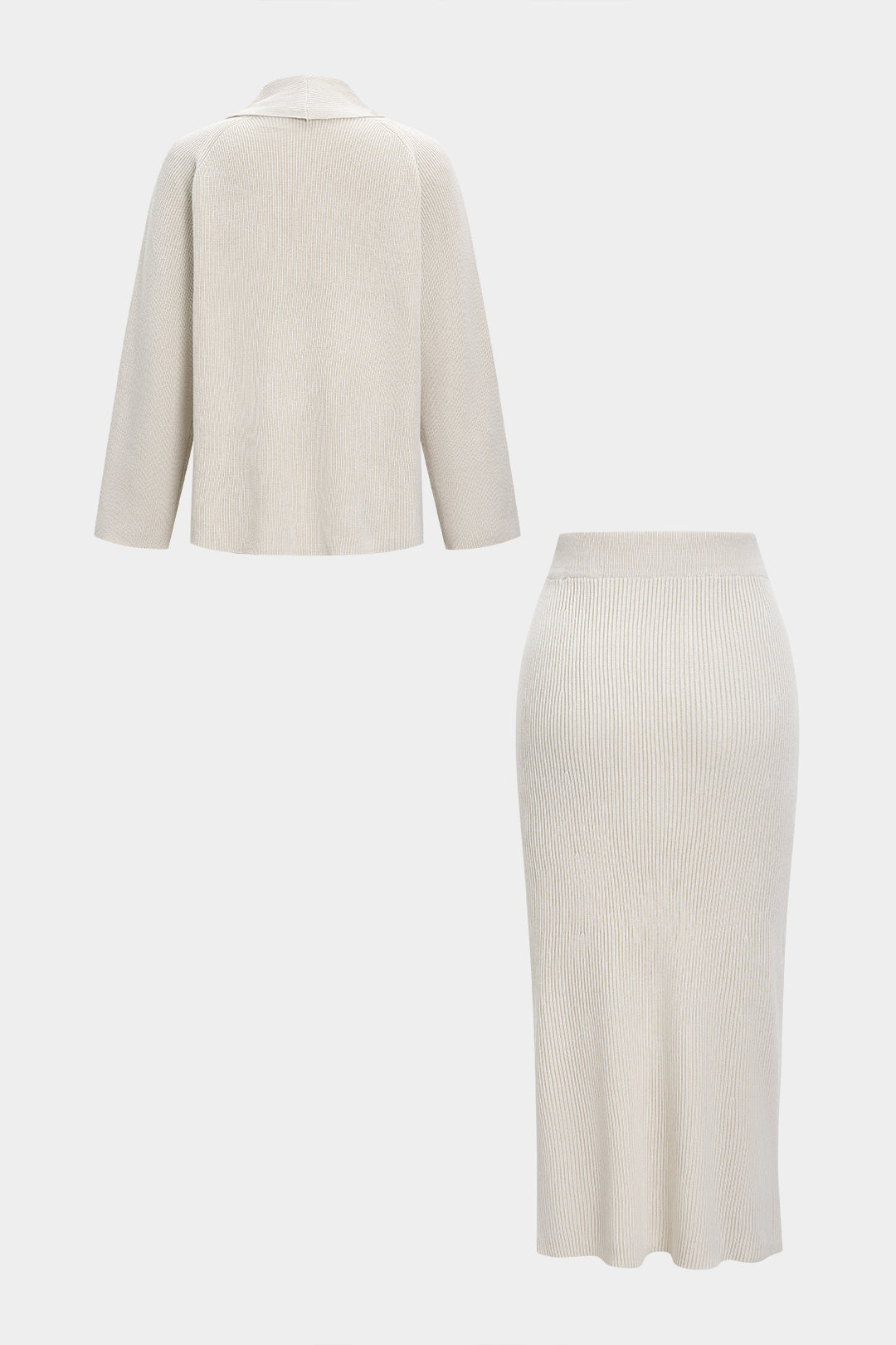 Saar - Gebreide set met vest en rok