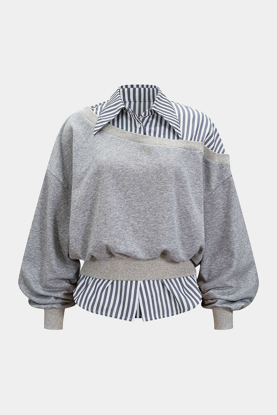 Demi - Patchwork asymmetrische sweater met lange mouwen