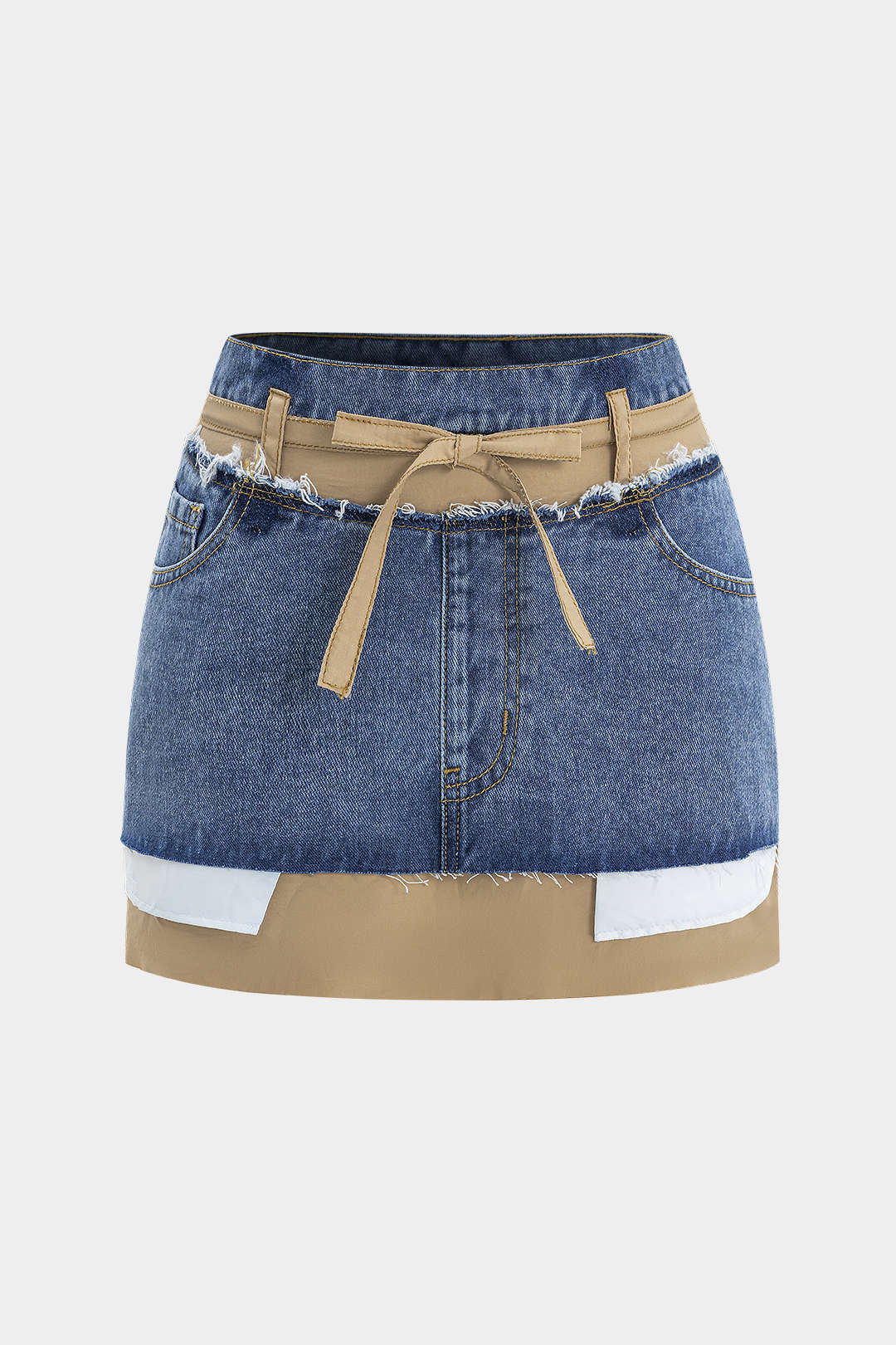 Denim patchwork minirok