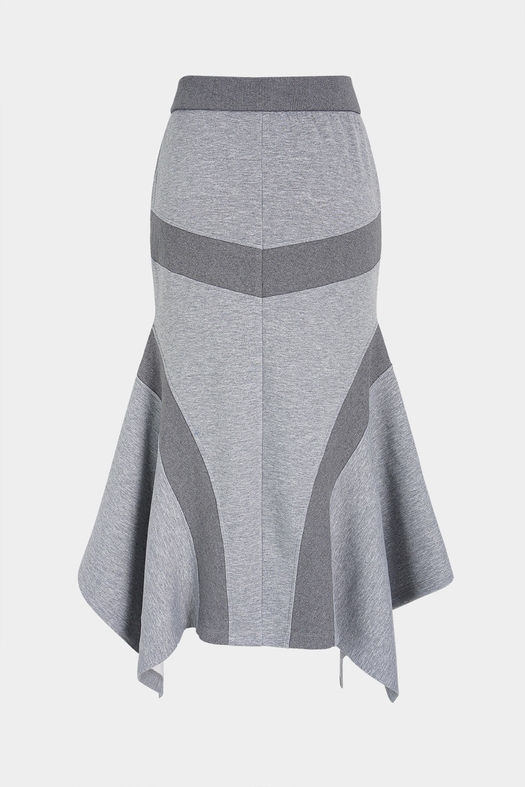 Asymmetrische patchwork midirok