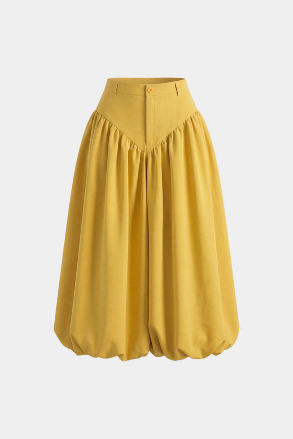 Short met hoge taille, ruches en ballonmodel