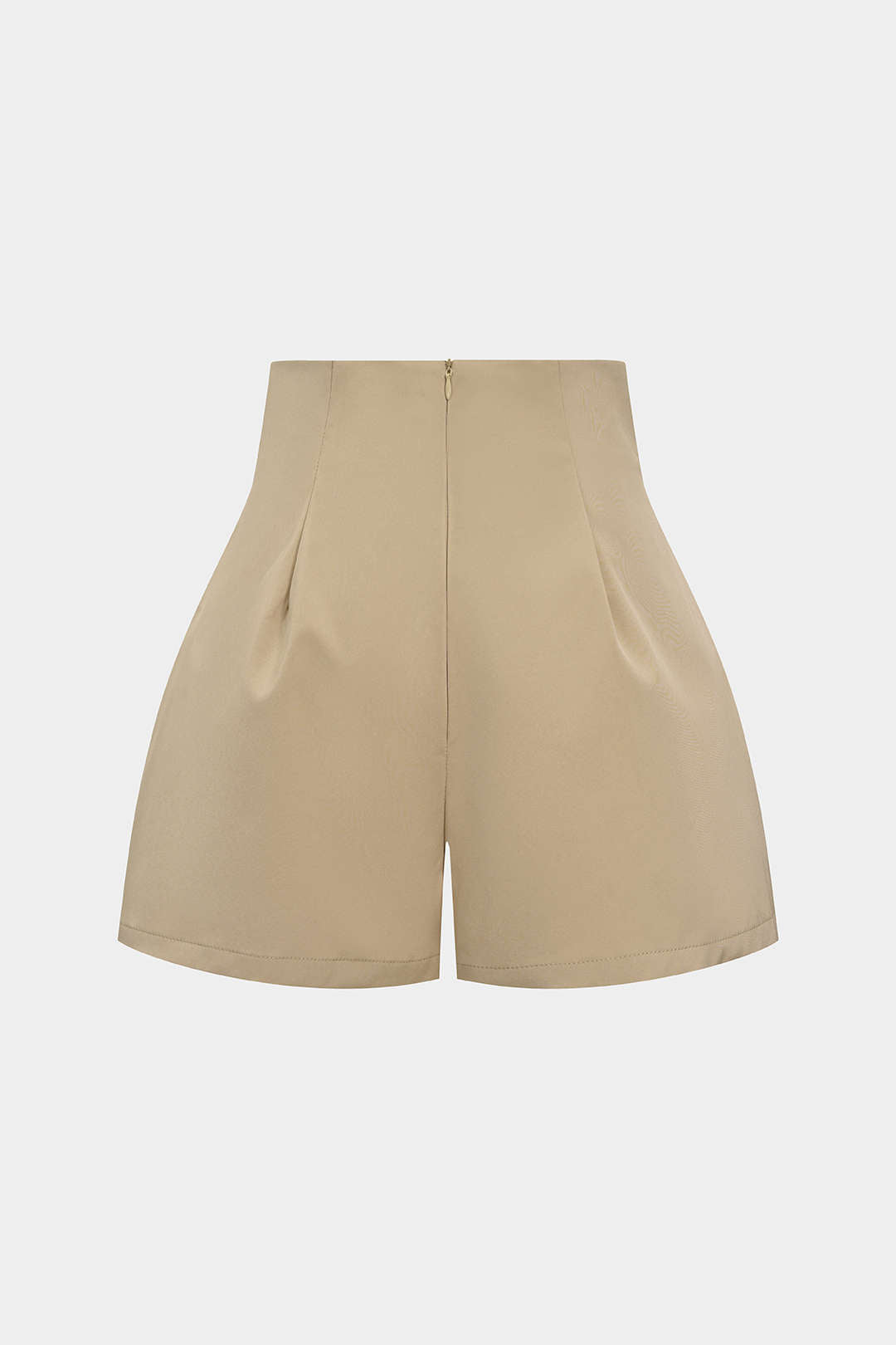 Short met hoge taille, ruches en rits