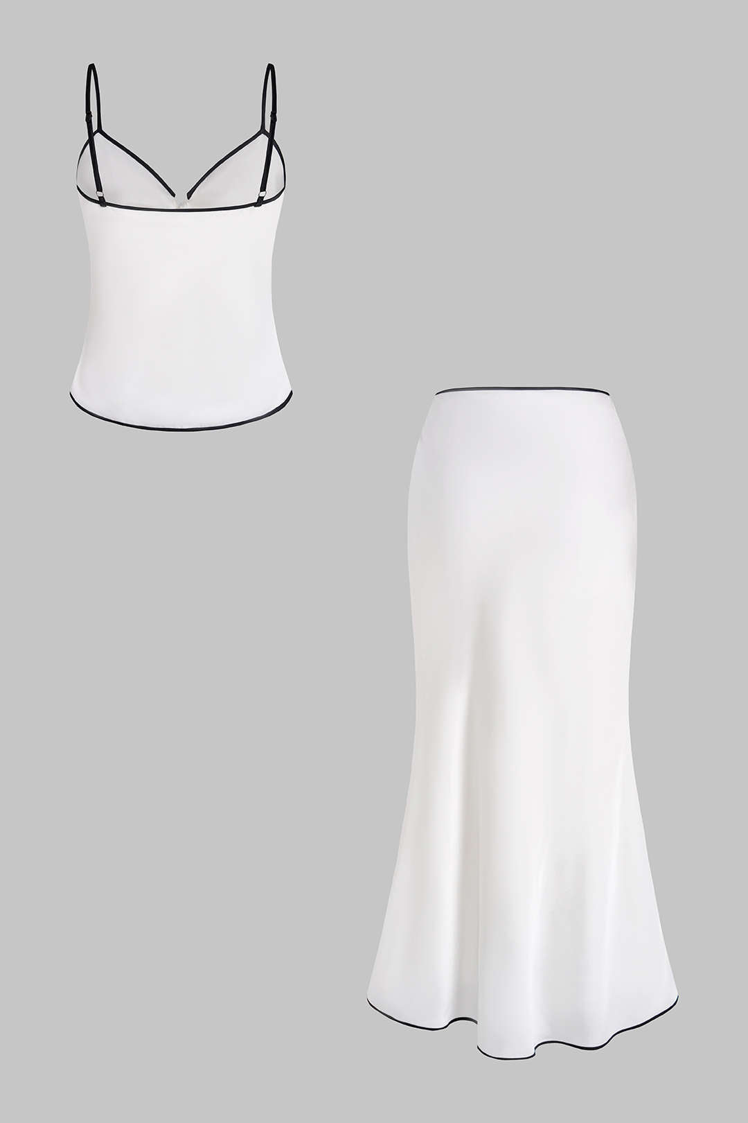 Vesna - Satijnen set met top en rok