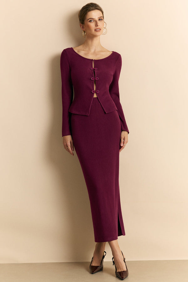 Bella - Gebreide set met top en rok