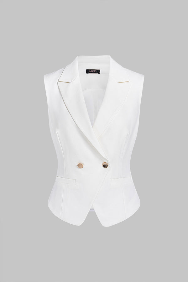 Gilet met reverskraag en knoopjes