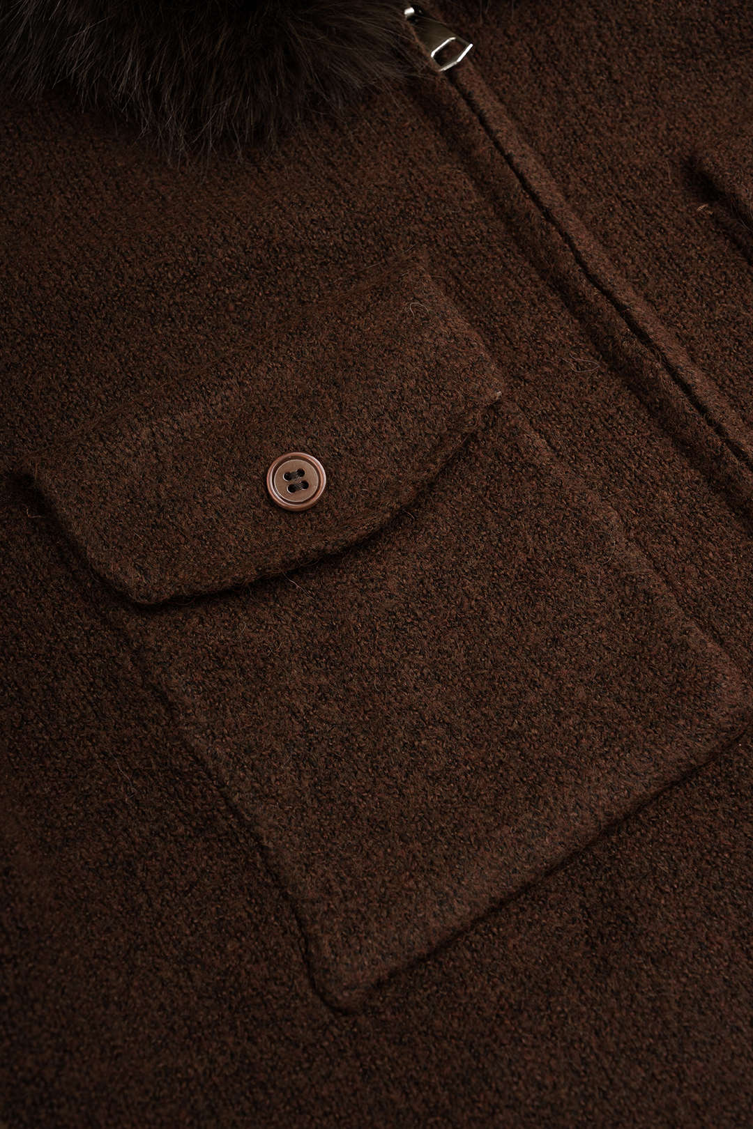 Gebreid patchwork vest met rits en zakken