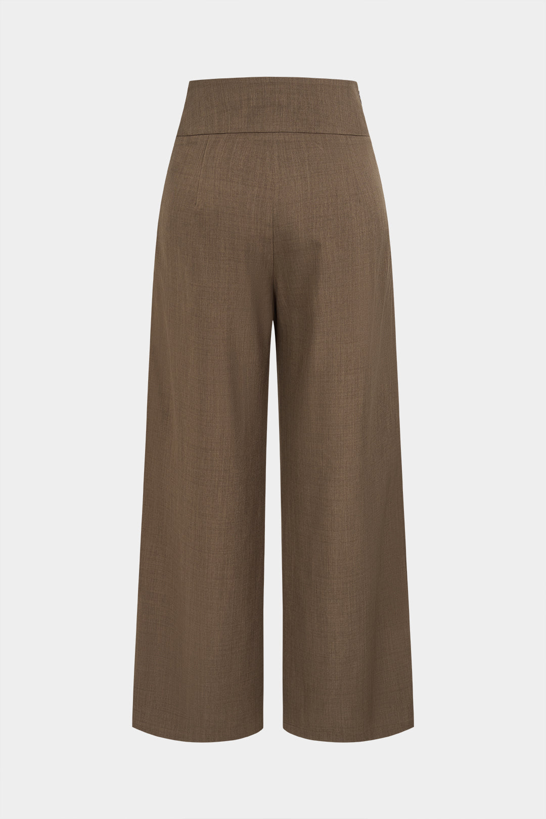 Asymmetrische broek met knoopjes en wijde pijpen