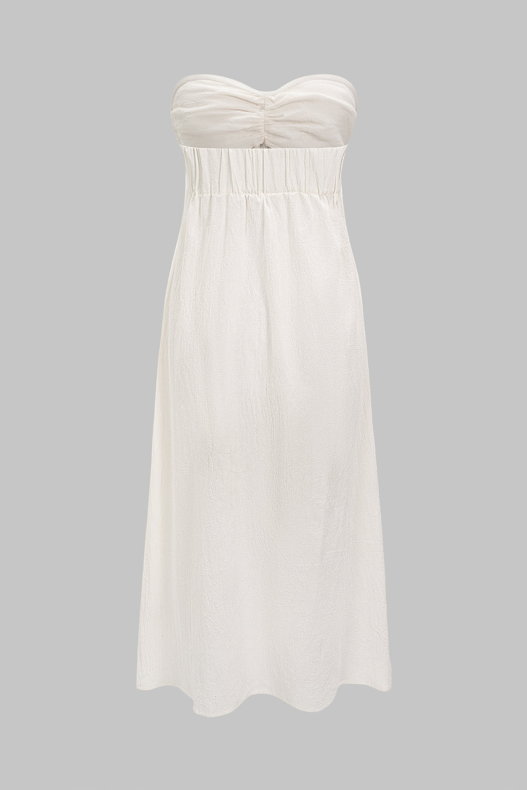 Asymmetrische strapless top met ruches