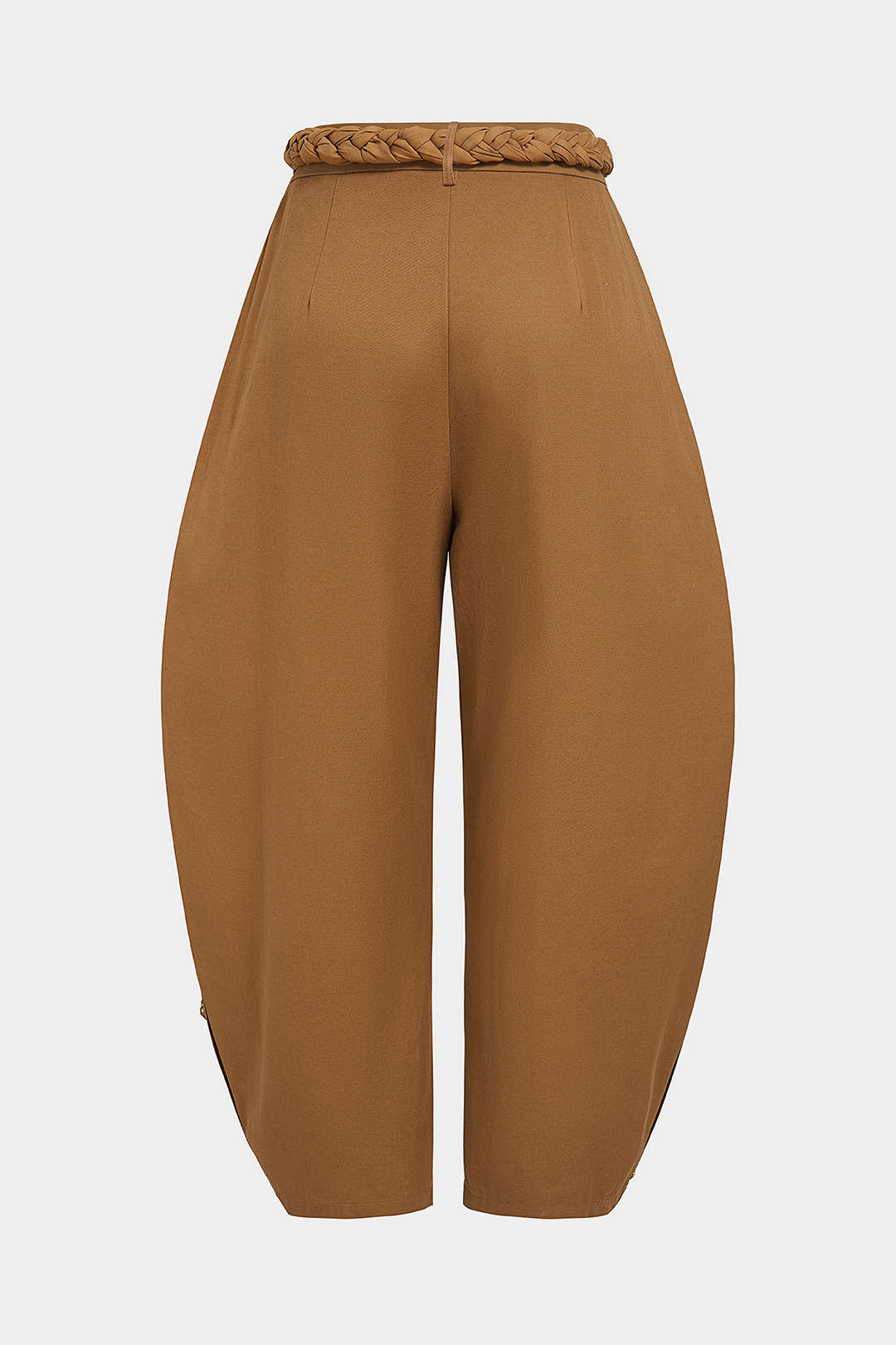Bloemenprint metallic broek met riem en ballonmodel