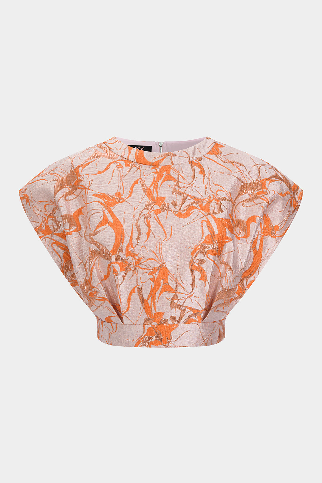 Blouse met ruches en ronde hals