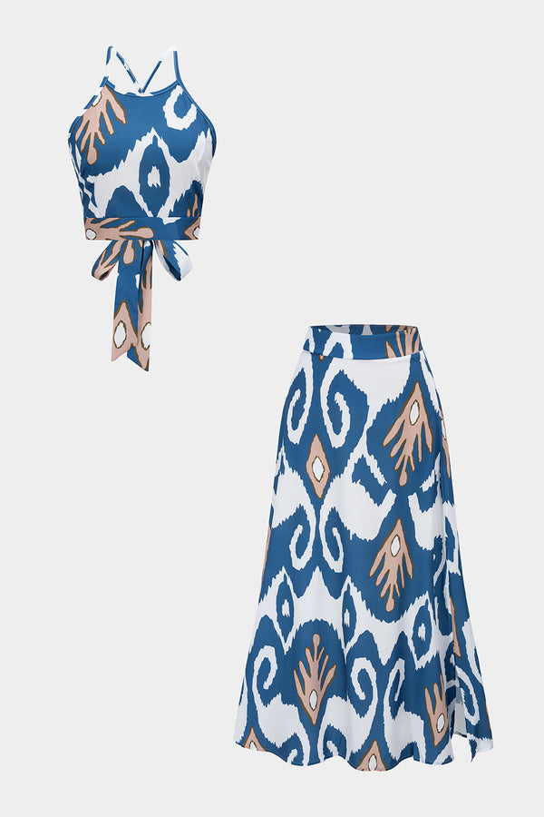 Elin - Abstracte print set met top en rok