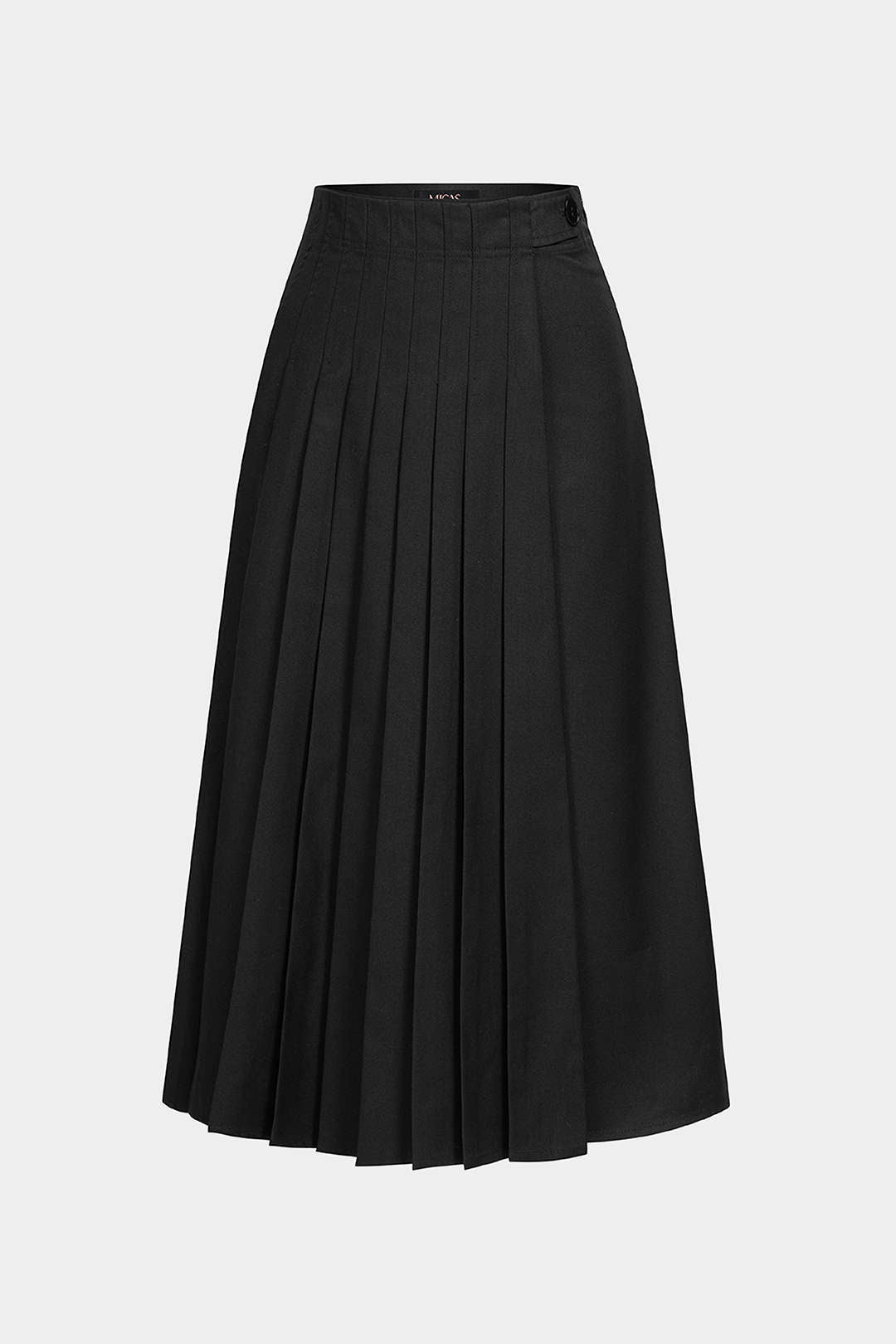 Effen geplooide rok met hoge taille