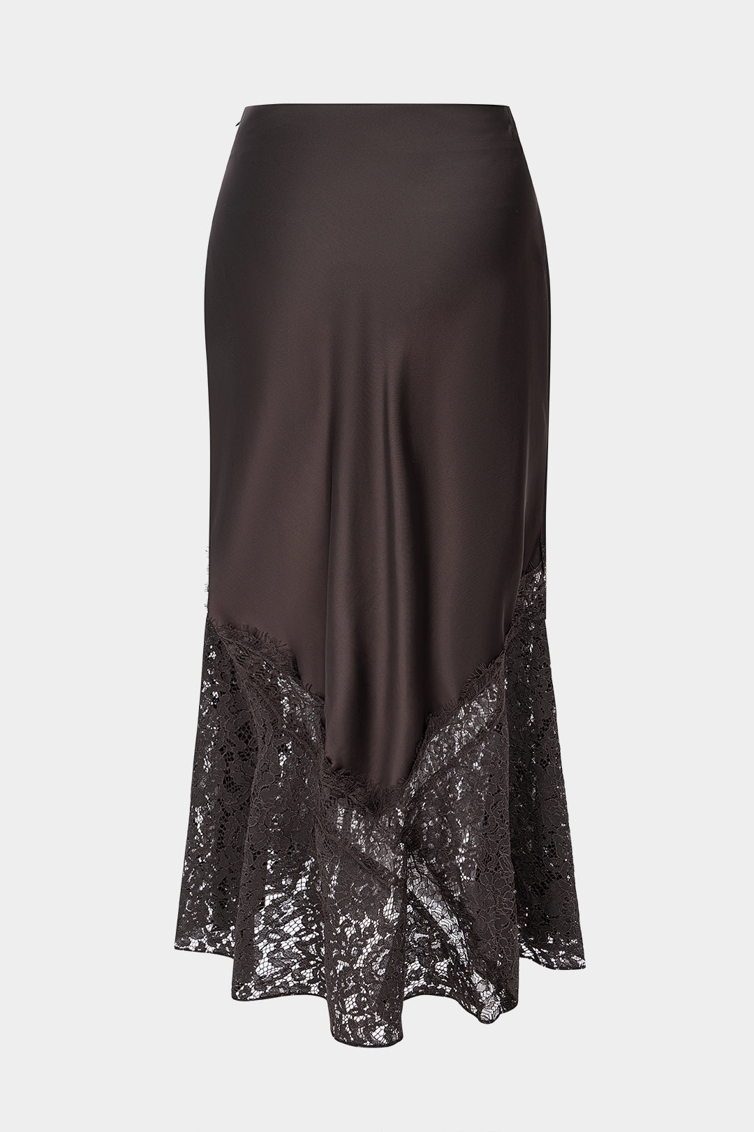 Isa - Satijnen patchwork rok met kant