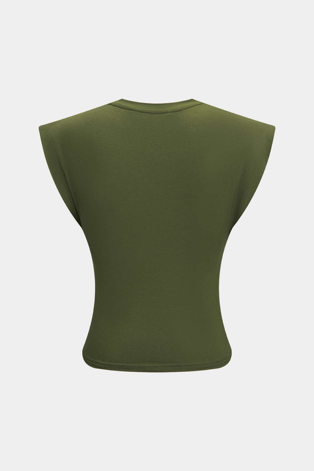 Effen T-shirt met gedraaid detail en ronde hals