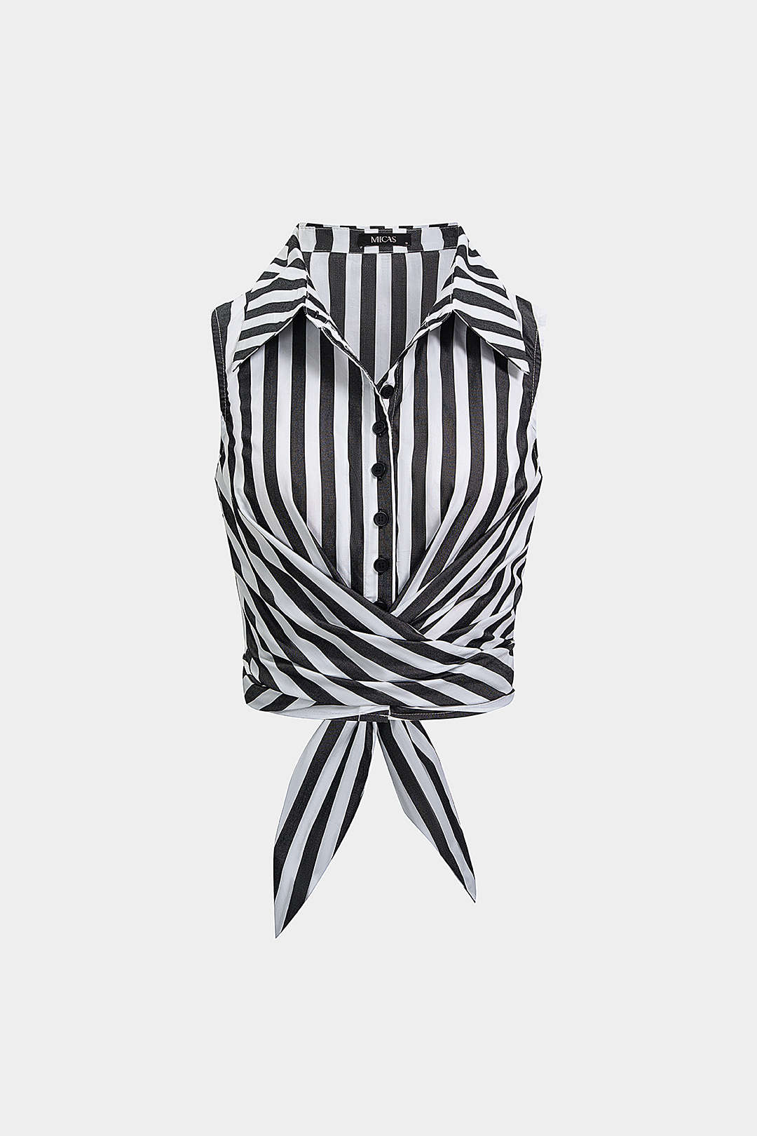 Gestreepte tanktop met revers