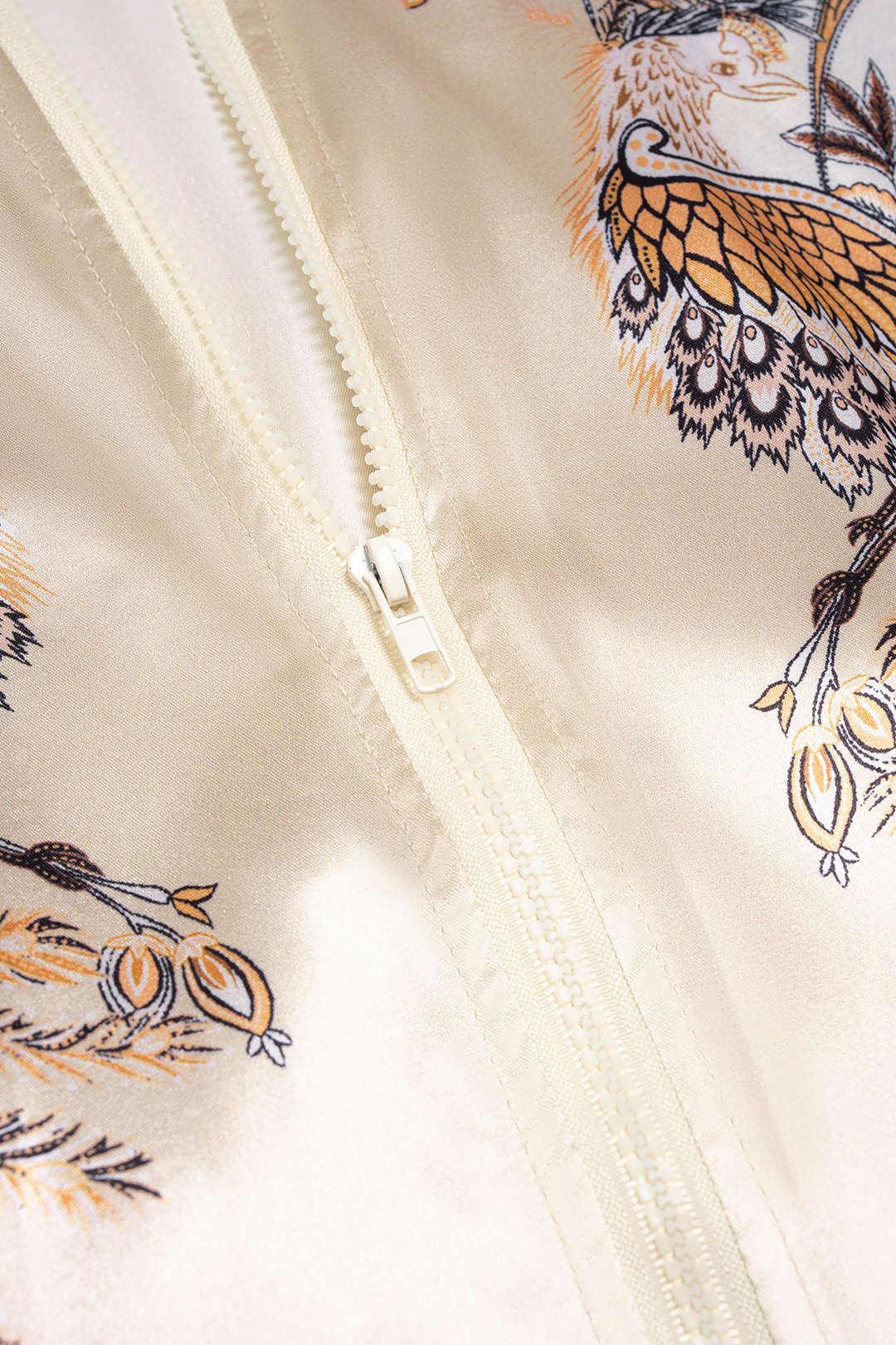 Bloemenprint satijnen blouse met trekkoord en lange mouwen