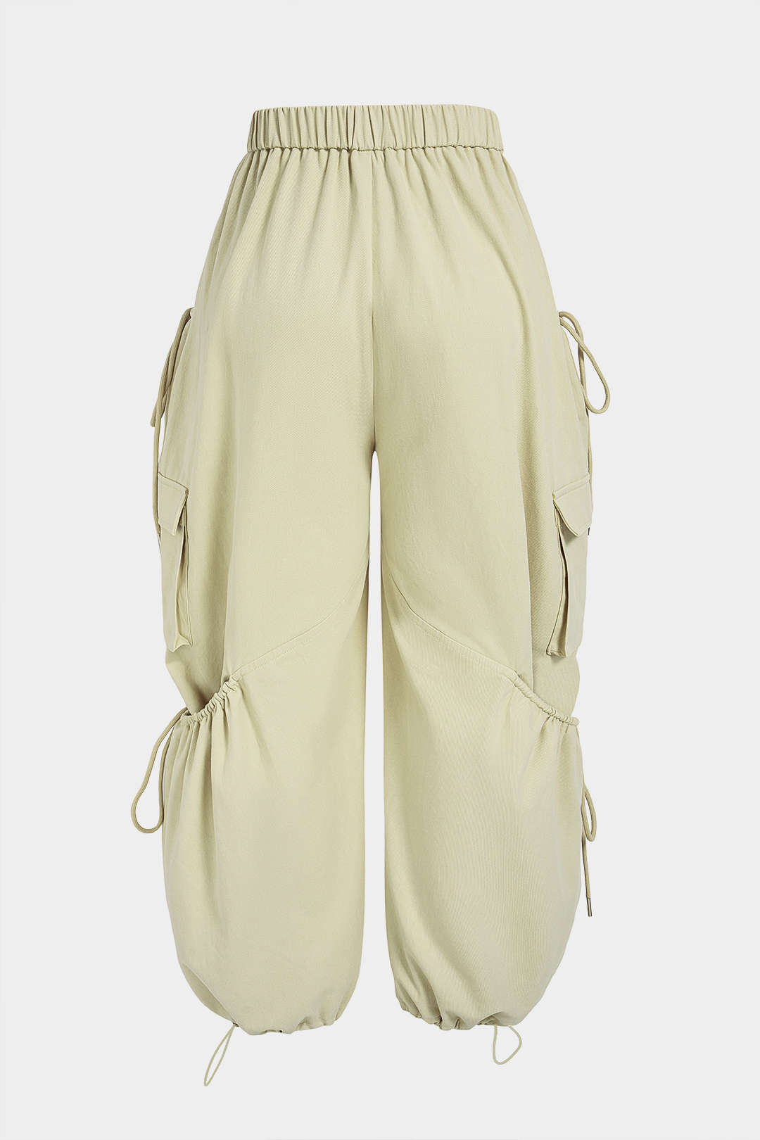 Broek met smokwerk en trekkoord
