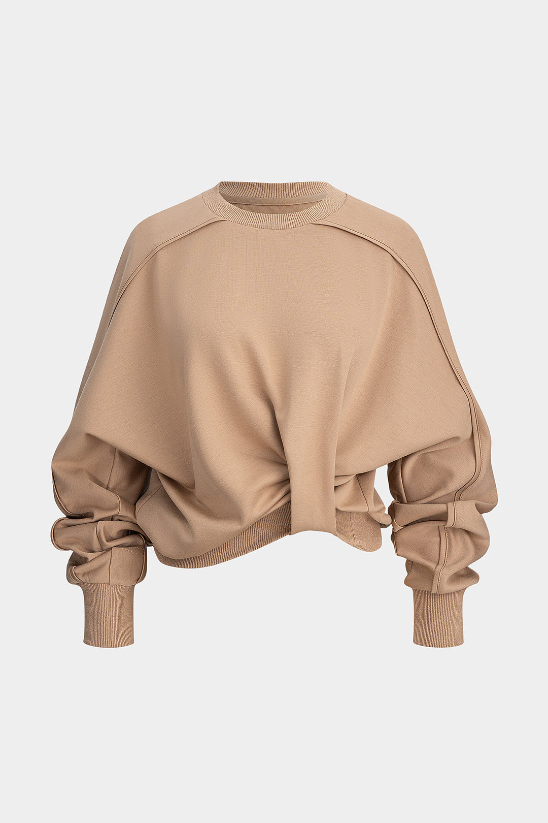 Sweater met ronde hals, gedraaid detail en knoopdetail