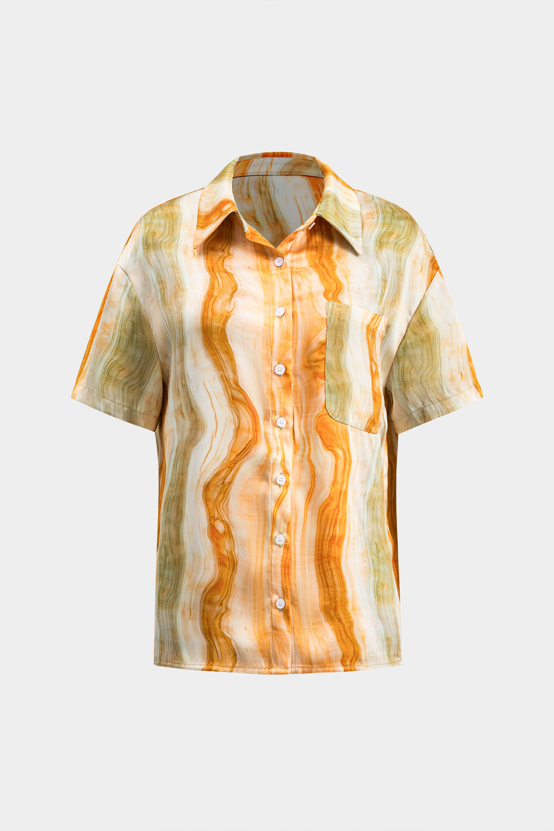 Blouse met knoopjes, zakken en korte mouwen