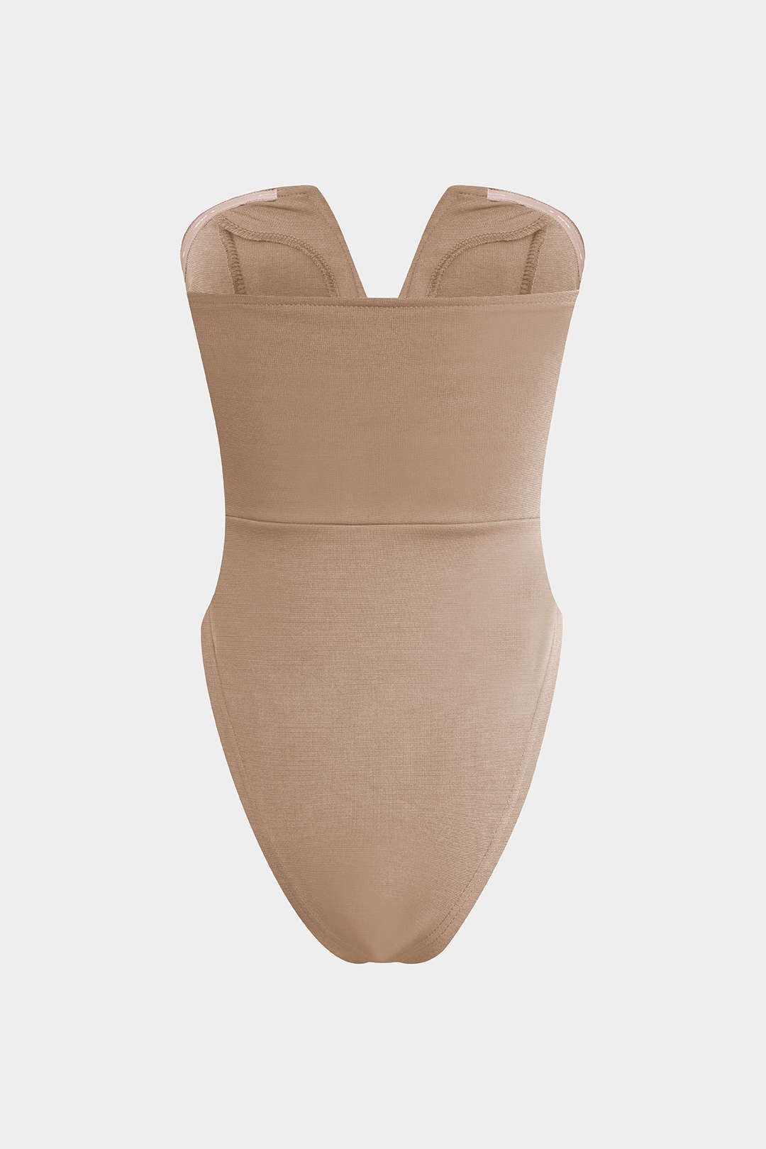 Body met V-hals en strapless pasvorm