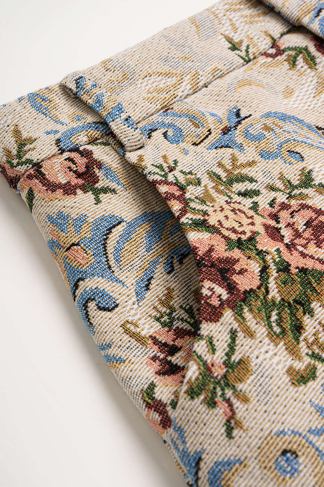 Bloemenprint jacquard broek met wijde pijpen