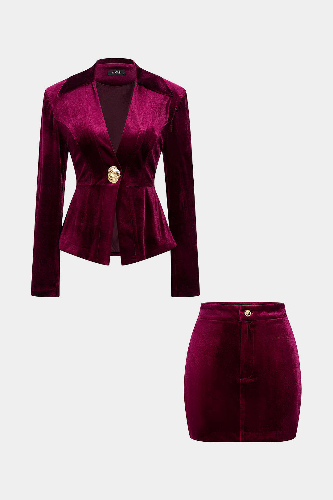 Demi - Metallic set met top en rok