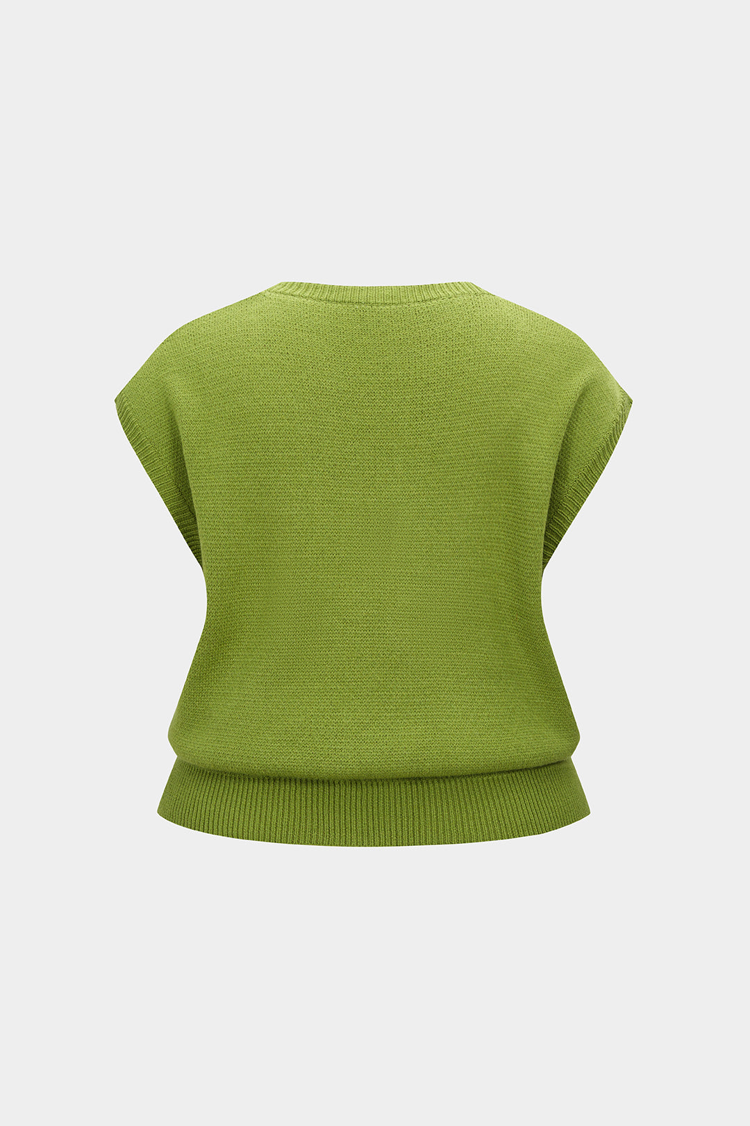 Gebreid geruit gilet met V-hals