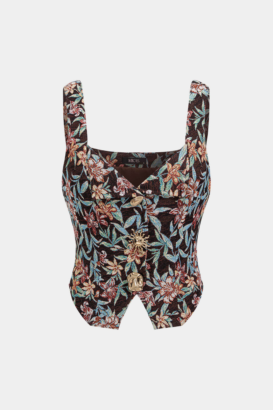 Bloemenprint tanktop met V-hals