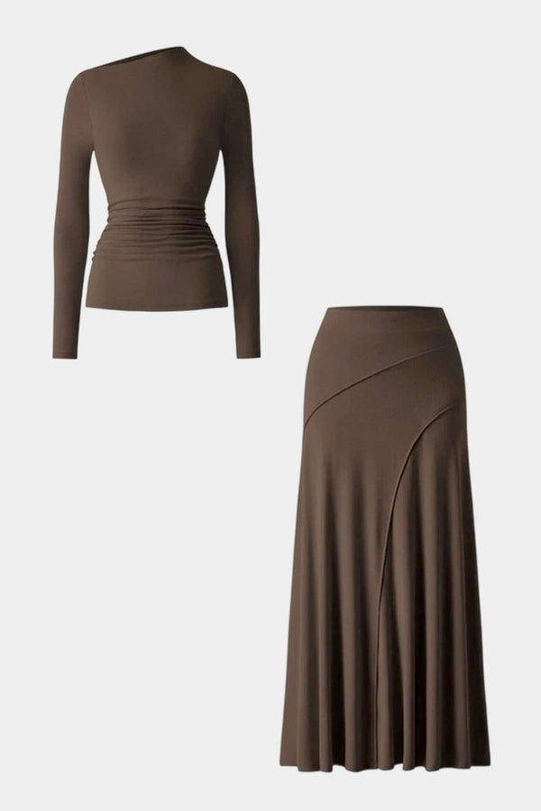Dila - Asymmetrische set met top en rok
