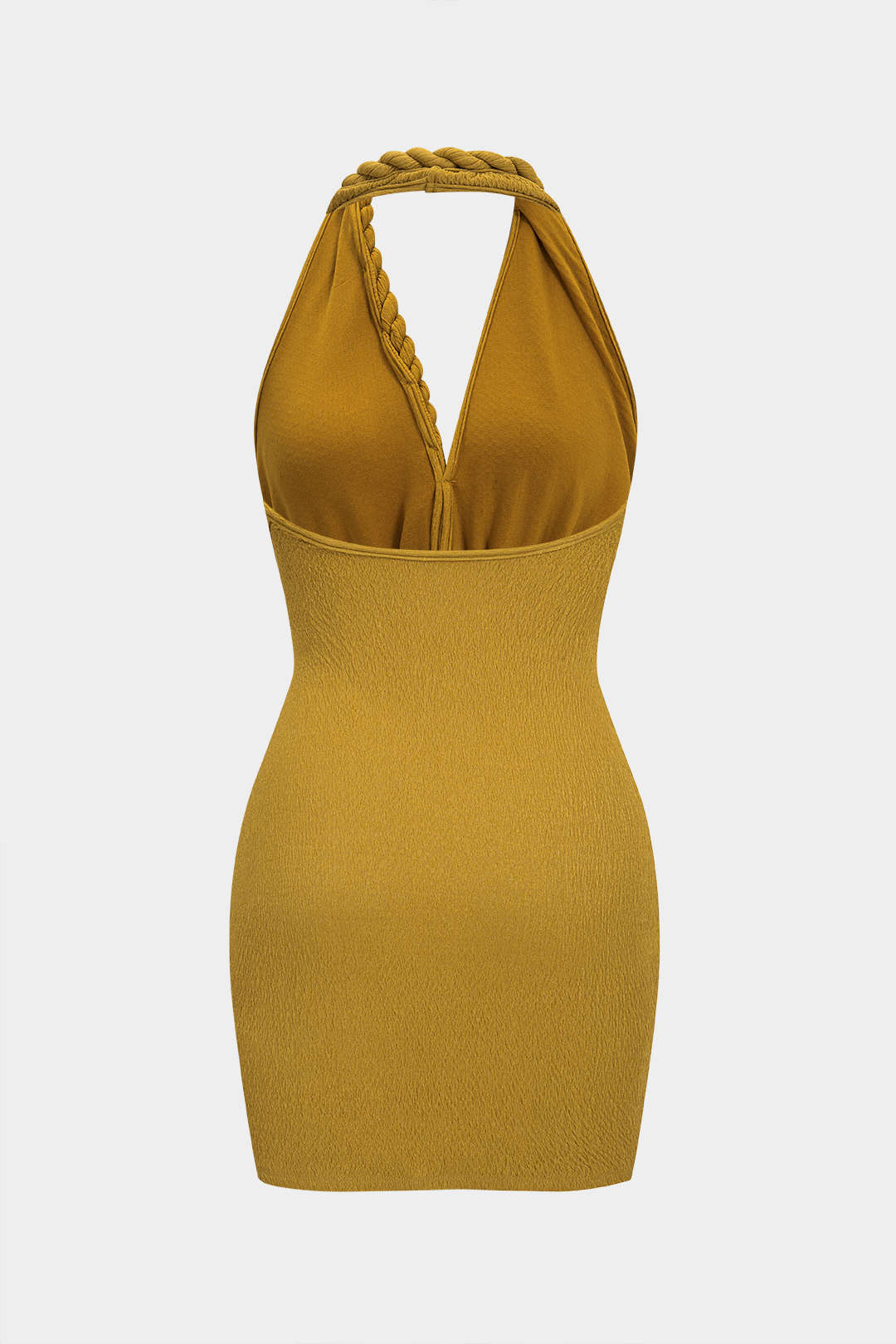 Asymmetrische mouwloze minijurk met V-hals