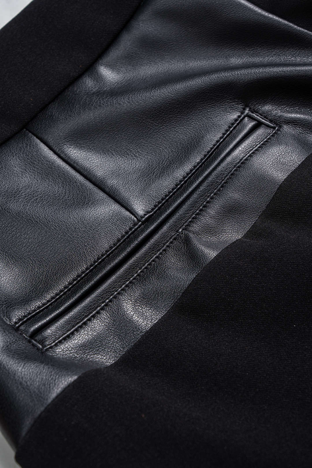 Leren-look patchwork pantalon