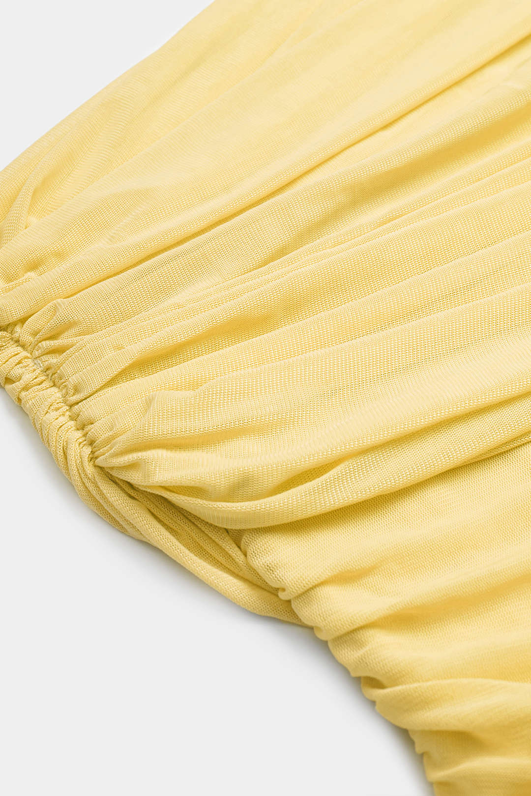 Mesh asymmetrische minijurk met één schouder en ruches