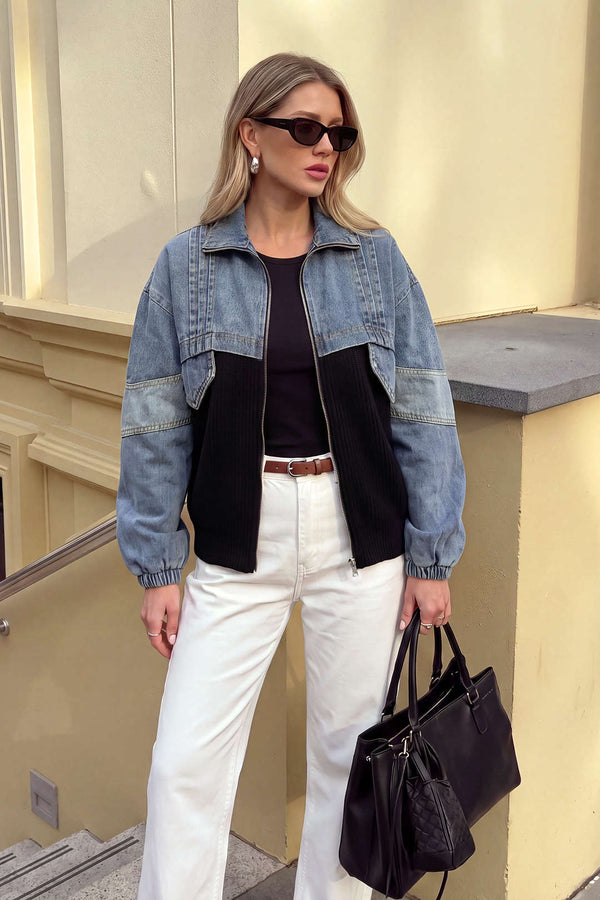 Chloé - Denim patchwork jasje