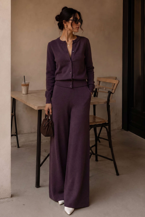 Stella - Gebreide set met vest en broek