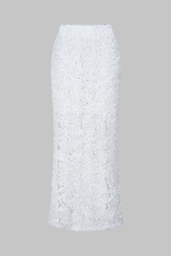 Bloemenprint gestructureerde rok