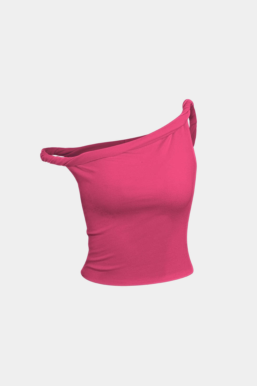 Asymmetrische mouwloze top met gedraaid detail