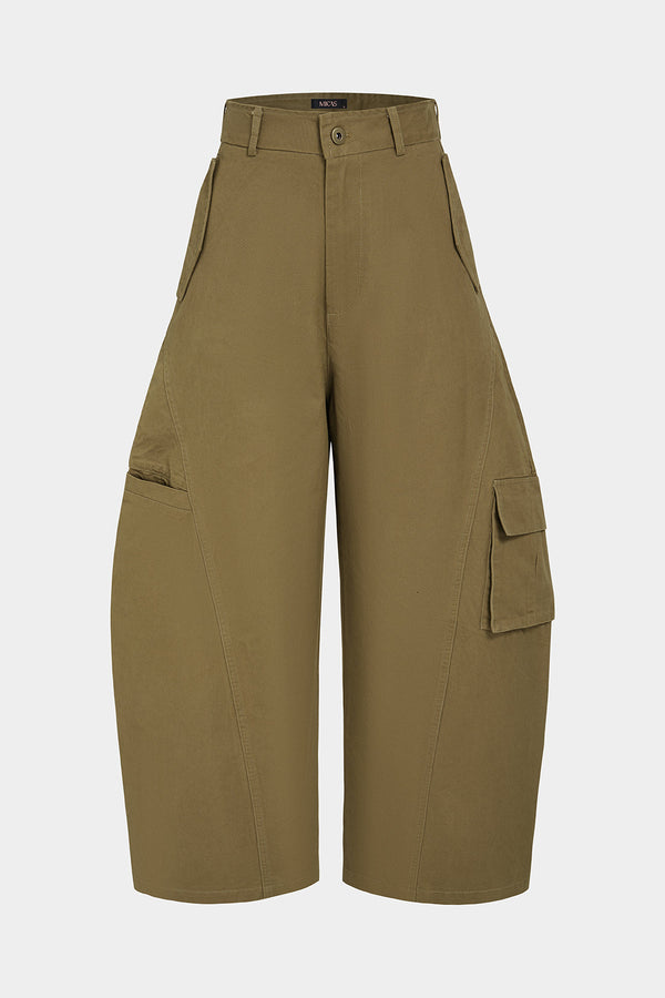 Broek met zakken en wijde pijpen