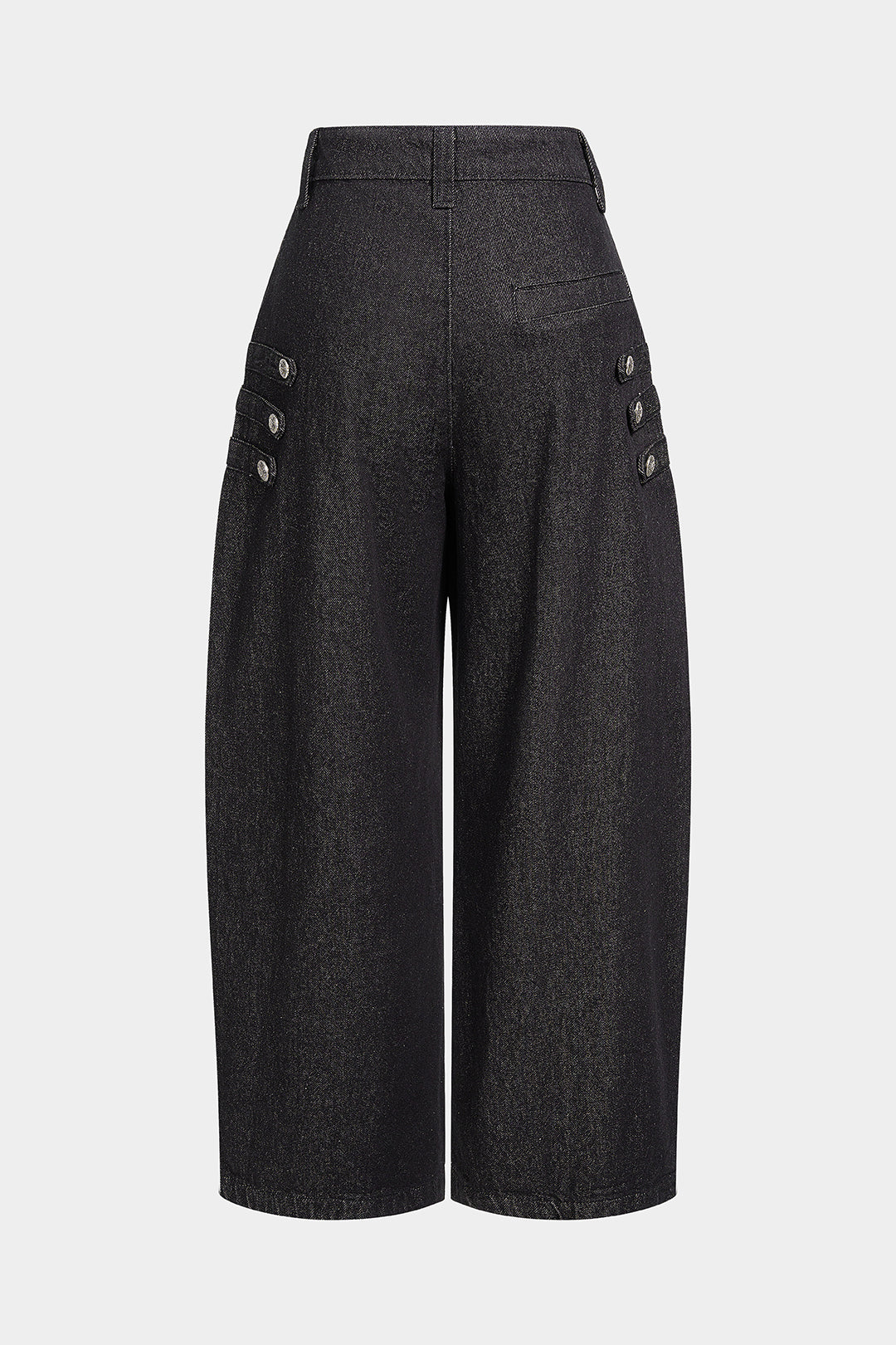 Jeans met knoopjes, hoge taille en wijde pijpen