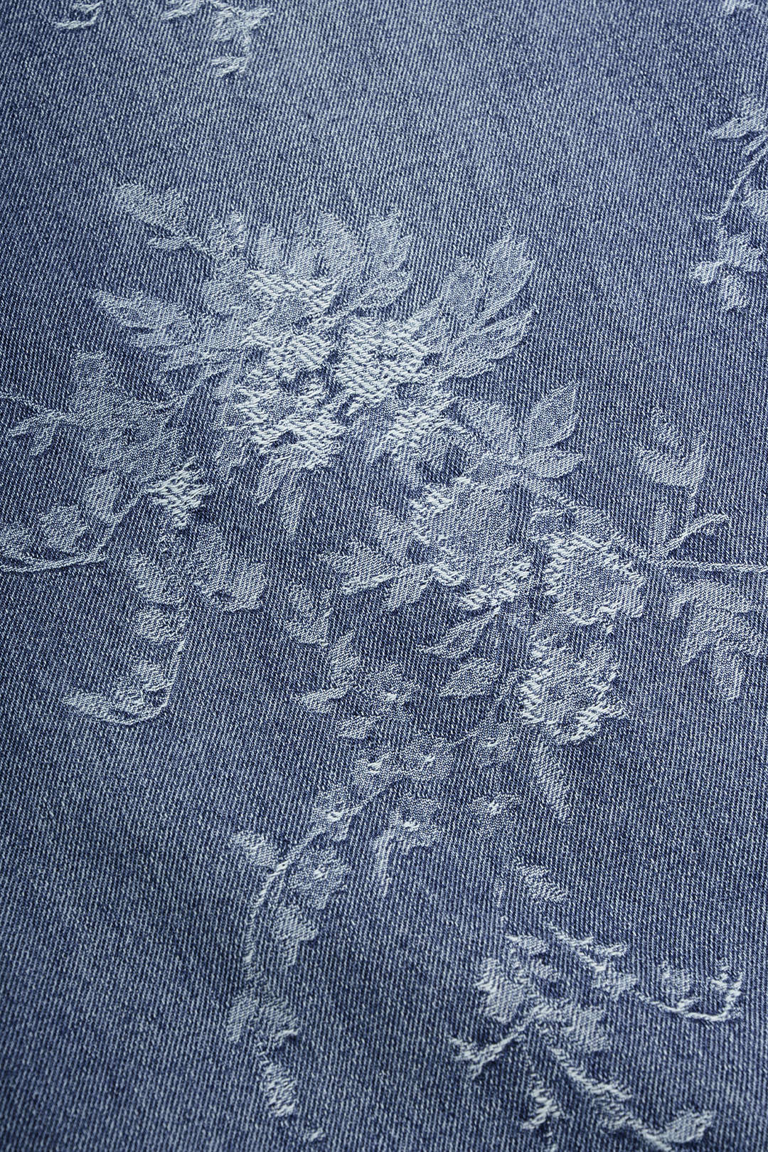 Jacquard jeans met zakken en wijde pijpen