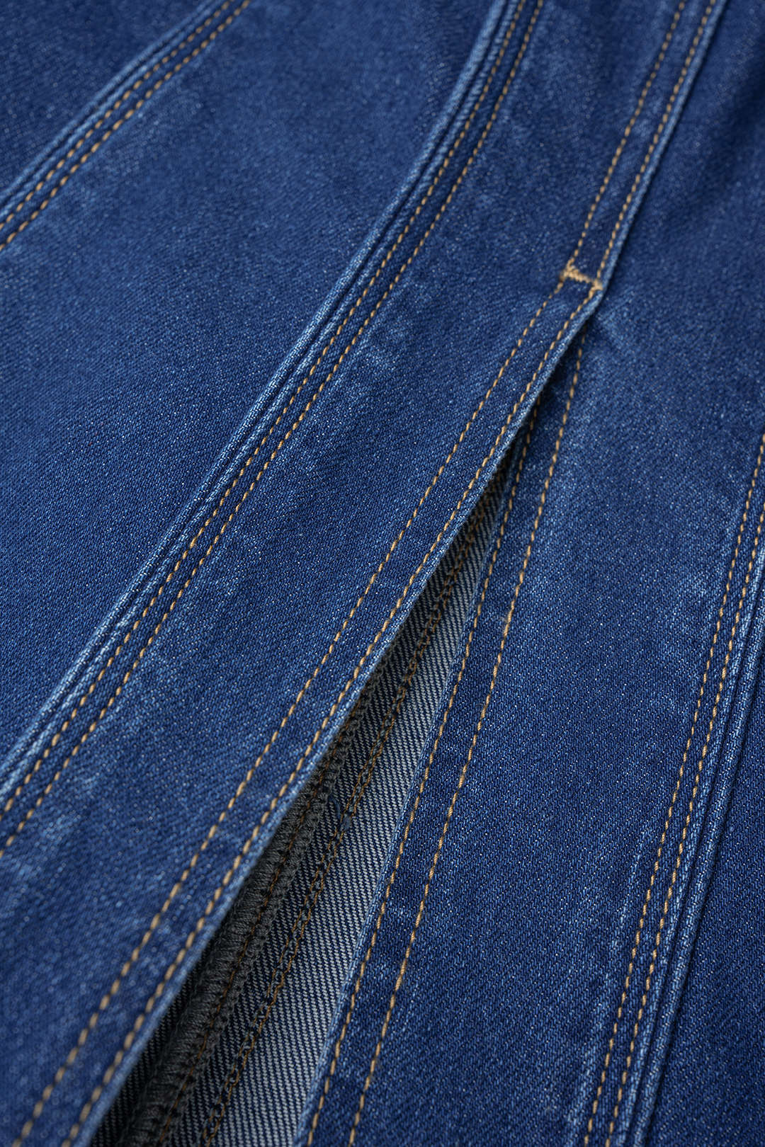 Denim midirok met split