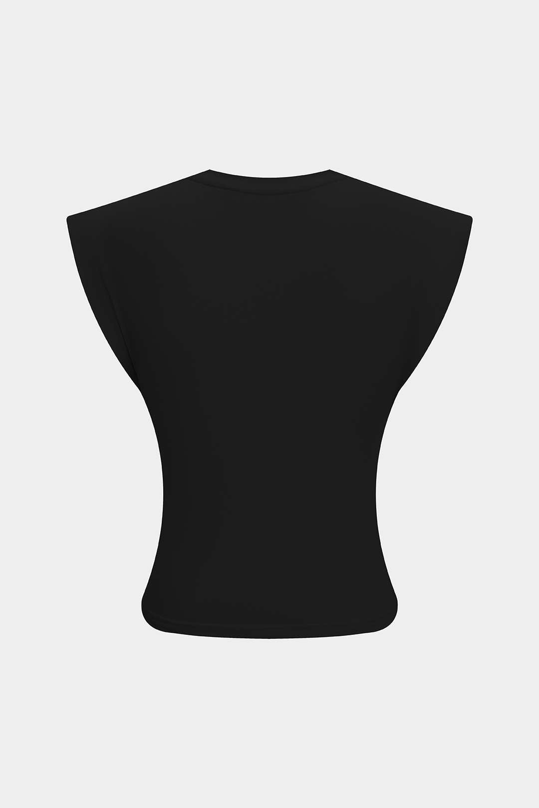 Effen T-shirt met gedraaid detail en ronde hals