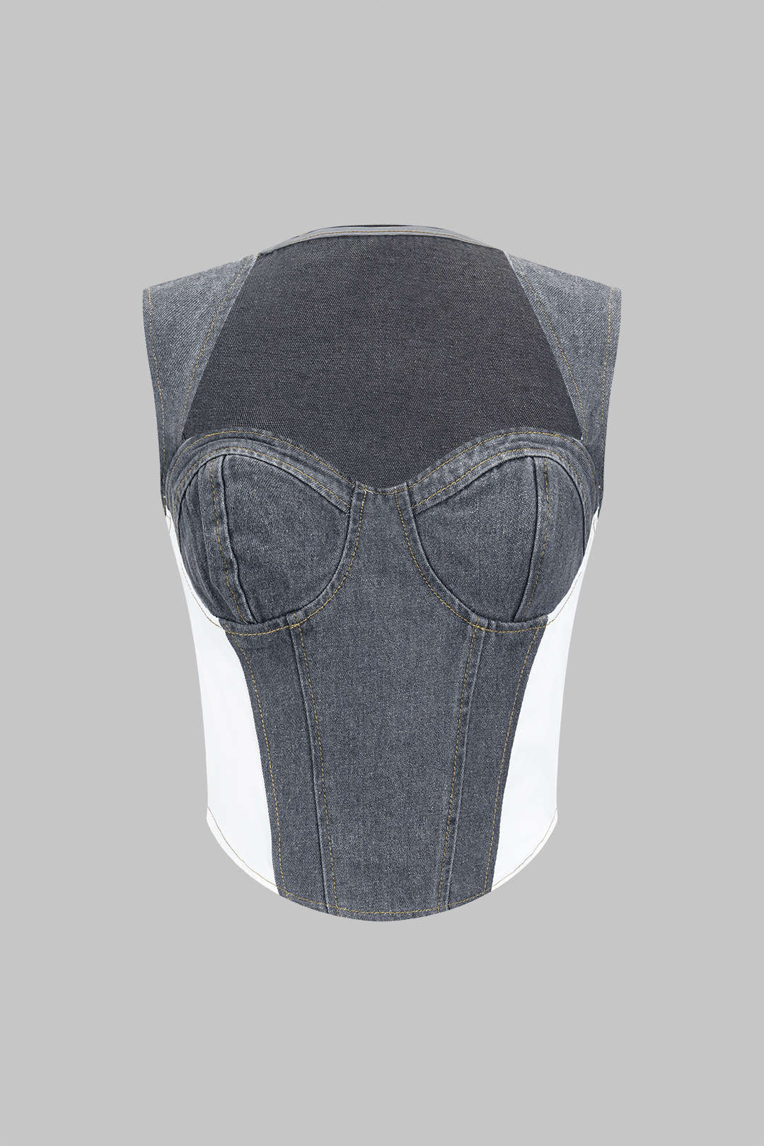 Denim patchwork top