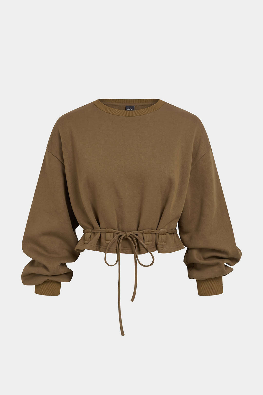 Sweater met ronde hals, strik en lange mouwen