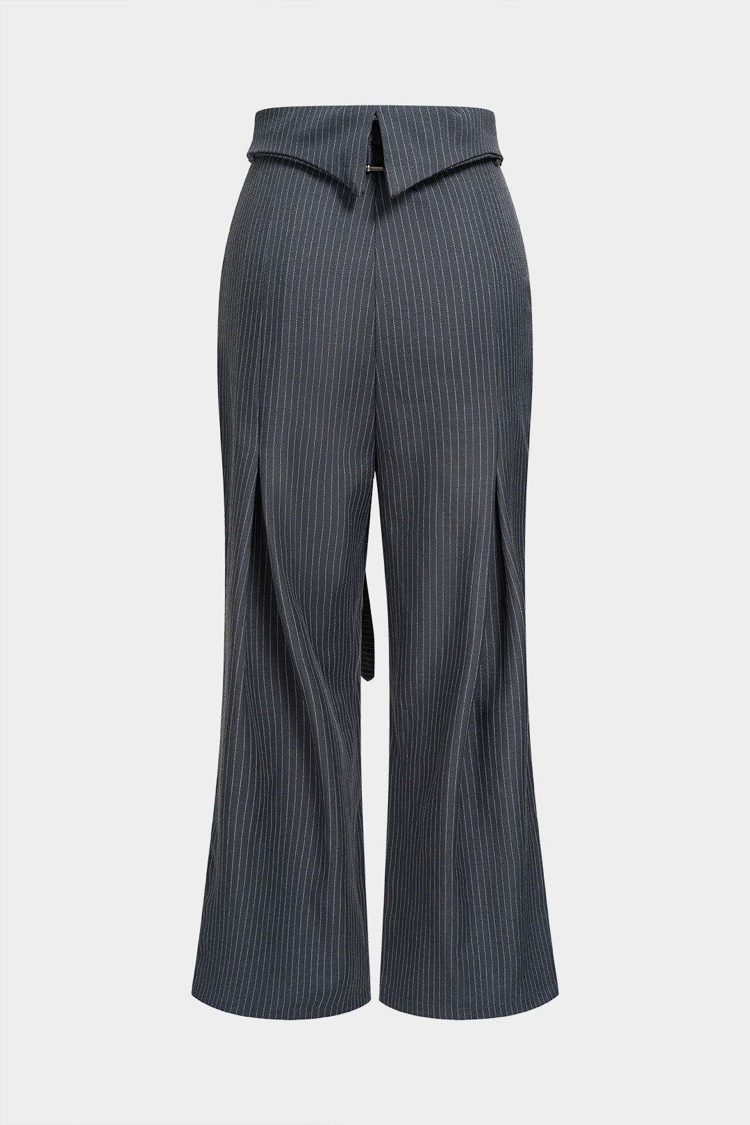 Gestreepte broek met borduursel en hoge taille