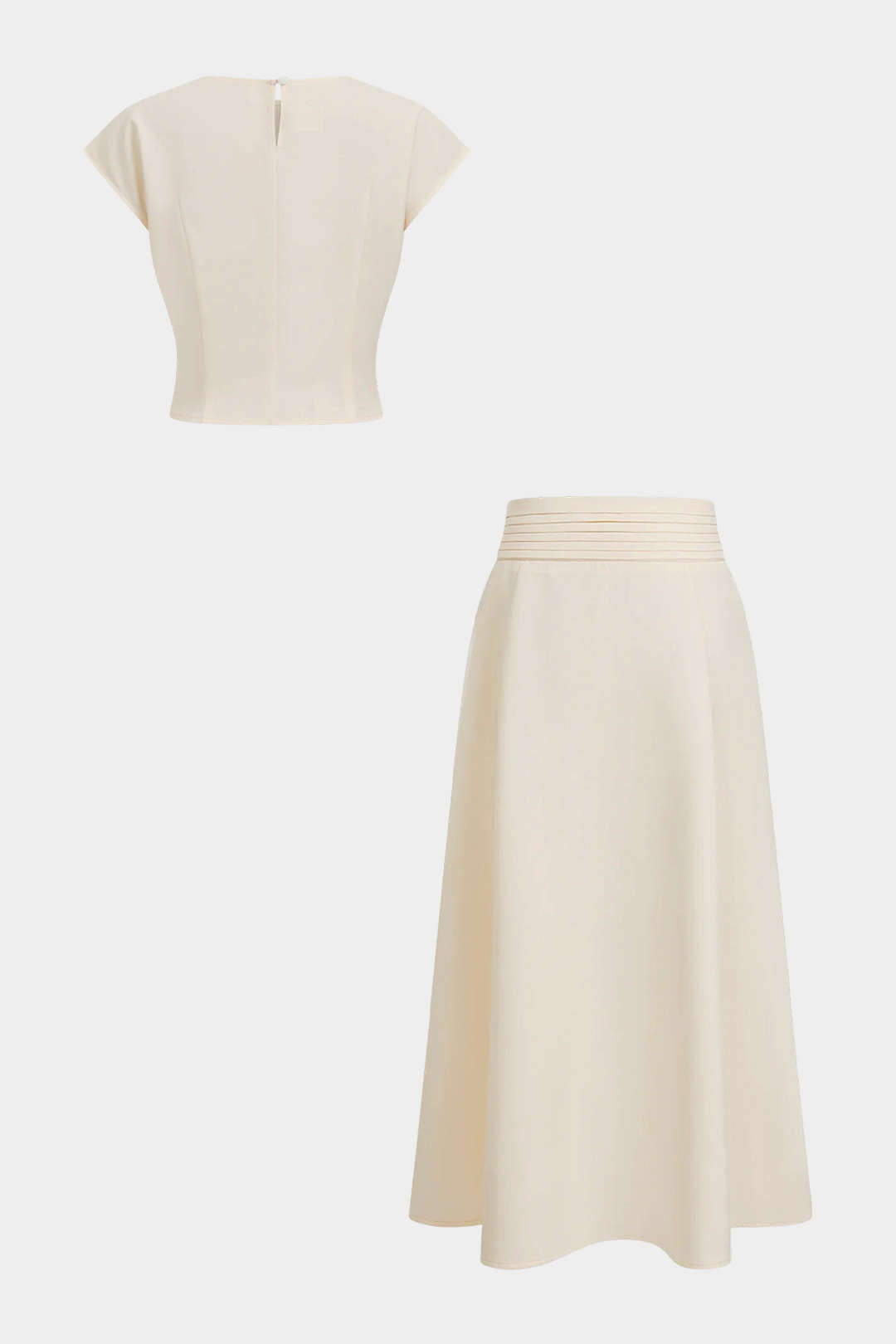Geplooide set met top en rok