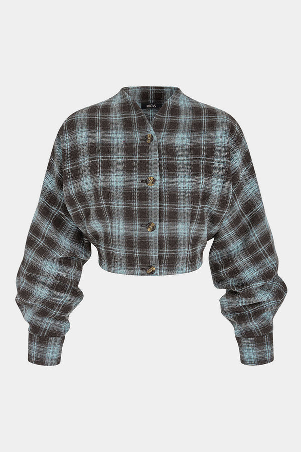 Karlijn - Geruite blouse met knoopjes en lange mouwen