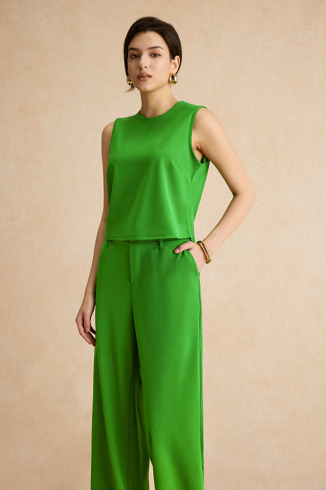 Frida - Effen set met top en broek