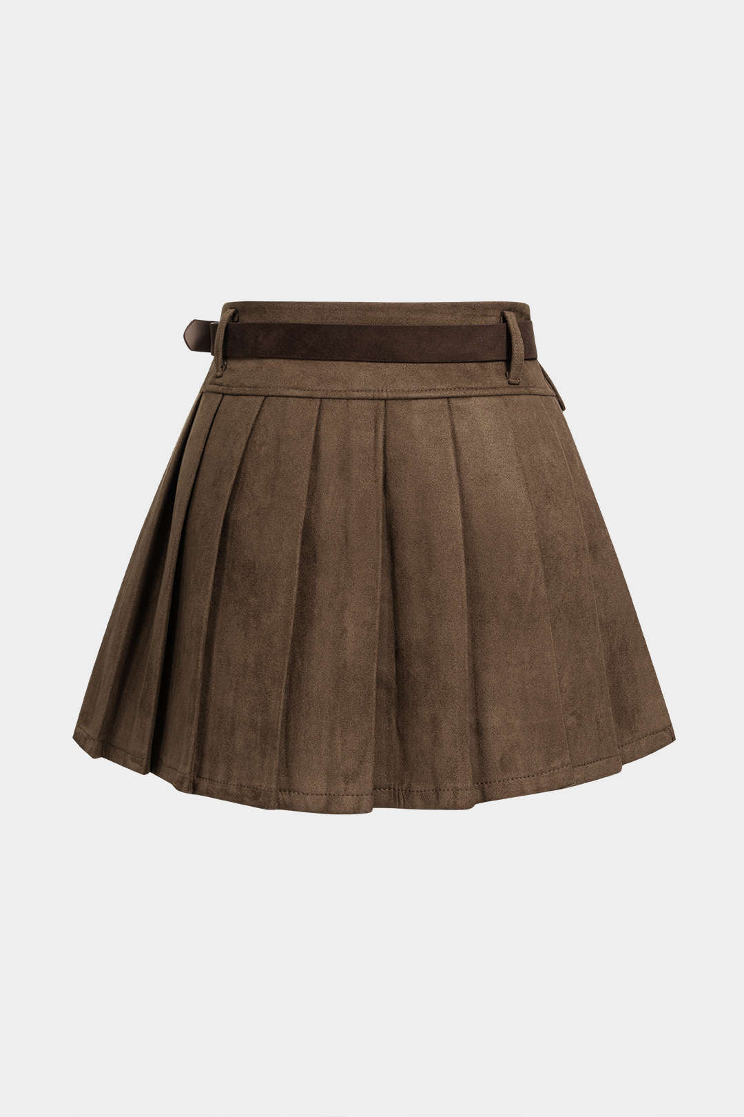 Suède asymmetrische minirok met riem
