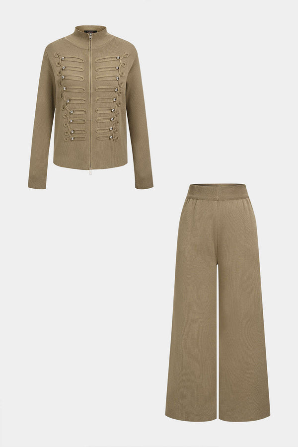 Gebreide set met jasje en broek