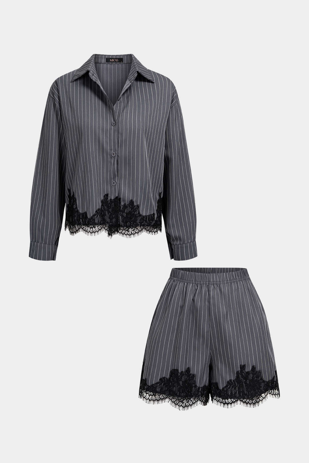 Mae - Gestreepte set met blouse en short
